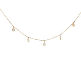 14k Yellow Gold .55ct G VS2 (5) Round Diamond Dangle Necklace