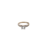14k White Gold and Platinum 1ct F VS2 Round and .30ct F VS2 Round Diamond Engagement Ring certified by GIA # 15604638
