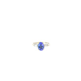 14k White Gold 1.88ct Oval-Cut AA Tanzanite and .25ct G VS2 Baguettes Diamond ring