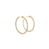 14k yellow gold 1.12ct G VS2 round Diamond Inside-outside Hoop earrings