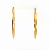 14k Yellow Gold Diamond Cut Hoop Earrings 3.4 gram 2.5mm