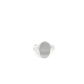 14k White Gold Oval Signet Ring
