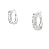 18k White Gold 1.25ct F VS2 Baguette Diamond Huggie Earrings