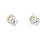14k White Gold 2.12ct F I1 Round Diamond Fracture Filled Diamond Stud Earrings