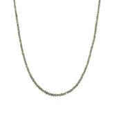 14k Yellow Gold 13.05ct Green Diamond Beaded Necklace 16" inch