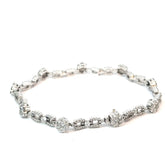 18k White Gold 3.00ct G VS2 Round Diamond Link Bracelet