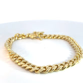 14k Yellow Gold 32.9 Gram Domed Curb Link Bracelet 8" inch