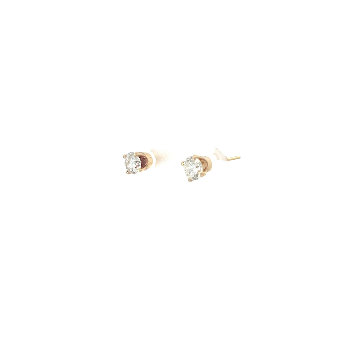 14k Yellow Gold 1.00ct G SI1 Round Diamond Stud Earrings