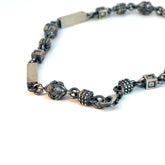 Sterling Silver 15.4 Gram Men's Bracelet with Round Cubic Zirconium Stone