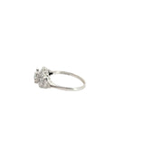 Platinum Vintage Deco .75ct Round Old Mine Cut Diamond Single Cut/.25ct Round Diamond Ring