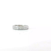 14k White Gold 1.00ct E VS1 Round and Princess Cut Total Diamond Weight Channel Set Wedding Band