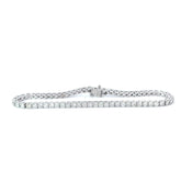 14k White and Yellow Gold 4.00ct G VS2 Round Diamond Tennis Bracelet
