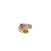 18k White Gold 2.00ct Pink and Yellow Sapphire Ring