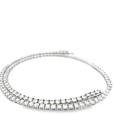 14k White Gold 19.65ct F/G  VS2/SI1 Round Diamond Tennis Necklace 18"inch