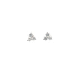 14K WHITE GOLD 2CT TOTAL DIAMOND WEIGHT F VS2  (3) ROUND DIAMOND EARRINGS