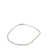 14k White Gold 2.7 Gram Diamond Cut Barrel Bracelet