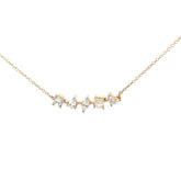 14k Yellow Gold .75ct H SI1 Multi Shaped Oval, Princess Shape, Marquise, Emerald and Heart Diamond Necklace