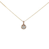 14k Yellow Gold .50ct H I1 Round Diamond Cluster Necklace