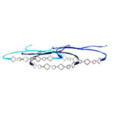 14k White Gold .20ct G SI1 Round Diamond String Tie Bracelet