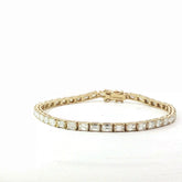 14k Yellow Gold 8.43ct H VS2 East / West Emerald Cut Diamond Tennis Bracelet