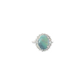 Platinum 2.38ct Australian Black Opal and Halo surround by .66ct F VS2 Round Diamond Ring