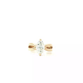 14k Yellow Gold 1.77ct H SI2 Marquise Diamond In A Cross Solitaire Ring