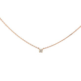 14k Rose Gold .28ct J SI1 Round Diamond Solitaire Necklace