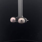 14k White Gold Tahitian Pearl 10mm Stud Earrings