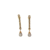 14k Yellow Gold 1.00ct E VS1 Round Diamond Drop Earrings