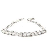 14k White Gold 3.56ct F VS2 (12) Round Diamond 1/2 Tennis Bracelet