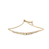 14k Yellow Gold .50ct G VS2 Round Diamond Bezel Set Bolo Bracelet