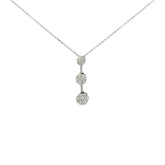 14k White Gold 1.00ct G SI1 Round Diamond Past, Present, Future Necklace