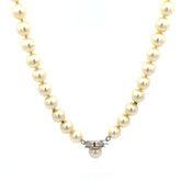 14k White Gold Akoya Saltwater Pearl Necklace Certified By GIA # 2185657467