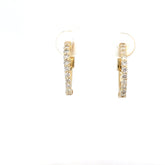 14k Yellow Gold .45ct G VS2 Round Diamond Inside/Out Hoop Earrings