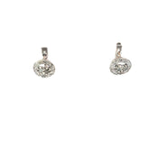 14k White Gold Vintage Rose Cut Diamond Huggies Earrings 2.8 Gram