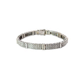 14k White Gold 4.35ct G VS2 Round Diamond Triple Row Bracelet