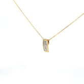 14k Yellow Gold .50ct E VS2 Invisible Set Princess Cut and Baguette Diamond Pendant