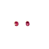 14k Yellow Gold 2.00ct Round Pink Tourmaline Stud Earrings