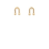 14k Yellow Gold Horse Shoe Stud Earrings