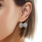 14k White Gold 2.00 gram Flower Dangle Earrings