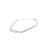 14k White Gold .68ct G VS2 Center Diamond Emerald Cut Diamond and .32ct G VS2 Round Diamond Fashion Bracelet