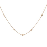 14k Yellow Gold .50ct G SI1 Round Diamonds By the Yard Necklace
