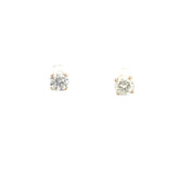 14k White Gold .94ct H/I SI1 Round Diamond Stud Earrings