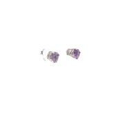14k White Gold 2.00ct Round Amethyst Stud Earrings