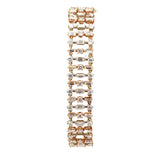 18k Rose Gold 9.16ct H VS2 Baguette and Round Diamond Bracelet