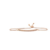 14k Rose Gold .40ct G VS2 Round Diamond Bar Bolo Bracelet