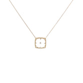 14k Yellow Gold .10ct G SI1 Round Diamond Square Necklace