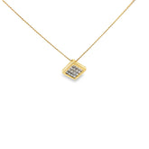 14k Yellow Gold .50ct F VS2 Round Invisible Diamond Set Total Weight 9x9 mm 3.5 gram 16 Diamond Pendant