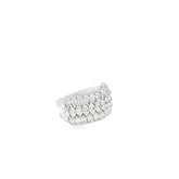 14k White Gold 3.50ct G VS2 Pear Shape and Marquise (3) Row Natural Diamond Total Weight 11mm Wide Ring