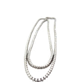 14k White Gold 9.00ct G VS2 Round Diamond Tennis Necklace 24" inch